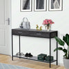 Console Table Worktop Bottom Shelf Industrial Minimal Style Two Drawer Home