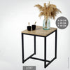Oak Wooden Square Modern Sofa Side Lounge Coffee Table Nightstand Metal Legs
