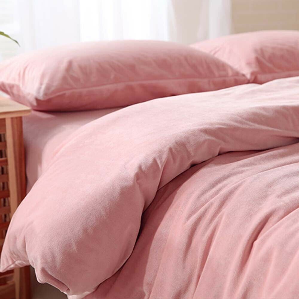 Single Teddy Fleece Duvet Cover with Pillow Case Thermal Warm Bedding Set
