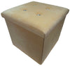 Velvet Single Double Diamond Chenille Velvet Ottoman Storage Foot Stool Toys Box (Single Beige)