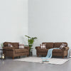 2, 3 Seater Grey Linen Fabric Sofa Armchair Lounger with 2 Pillows Living Room