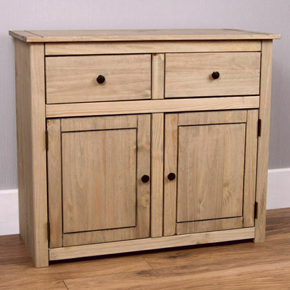 Panama Sideboard 2 Door 2 Drawer Solid Waxed Pine Rustic Storage Furniture Unit