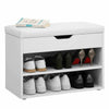 Shoe Rack Wooden Storage Bench Ottoman Shoes Cabinet Padded Seater with Cushion