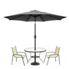 Mondeer 2.7M/3M Garden Parasol Umbrella Round Sun Shade Crank Tilt Red/Beige