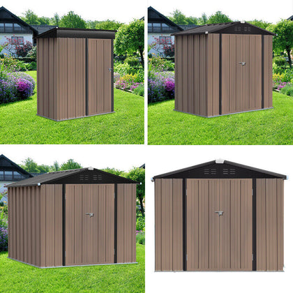 Galvanized Steel Garden Shed Backyard Bike Tool Storage House Shelter Lockable