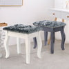 Crushed Velvet Dressing Table Stool Button Top Piano Room Chair Rest Makeup Seat