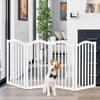 3/4 Panel Dog Puppy Fence Wooden Foldable Pet Gate Safety Barrier Free Standing