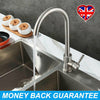 Modern Chrome Kitchen Sink Mixer Taps Faucet Swivel Spout Single Lever Tap Mono