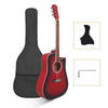 41" Inch Red Spruce Front Cutaway Folk Acoustic Guitar w/Bag Guard Board Tool