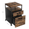 Industrial Filing Cabinet Office Storage Desk Unit Vintage Rustic Wheels Drawers