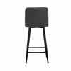 Grey Bar Stools Set of 2 Velvet Breakfast Bar Chairs Metal Legs 65 cm seat High