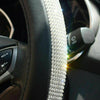 Car Steering Wheel Crystal Sparkled Diamond Cover Leather Skidproof Bling Black