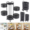 6 Tier Kitchen Rotating Storage Trolley Cart Utility Vegetable Mobile Shelf Rack