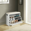 Ottoman Shoe Cabinet Shoe Storage Bench Cupboard Padded Seat Shelf Unit