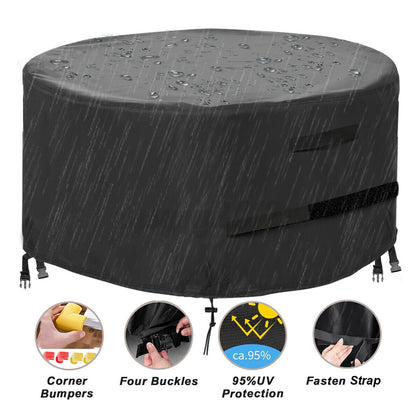 97cm Waterproof Fire Pit Cover BBQ Grill Patio 420PU UV Firepit Dust Protector