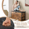 Storage Ottoman Bench Flip Top Storage Chest with 2 Drawers Wooden Storage Bench