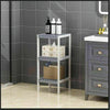 Grey Tier Book Shelf Unit Bamboo Bookcase Bath Kitchen Storage Rack Display