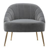 Single Seat Upholstered Bucket Back Armchair Accent Tub Oyster Velvet Sofa Chair