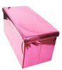 New Mirrored MetalicFolding Storage Ottoman Seat Toy Storage Box Pouffe Stool
