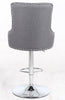 Set of 2 Grey Linen Button Detail Premium Monteray swivel Bar Stools (GREY)