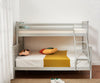 Bunk Bed Wooden Single Top Double Base Bed Pine Frame Children Bedroom Furniture