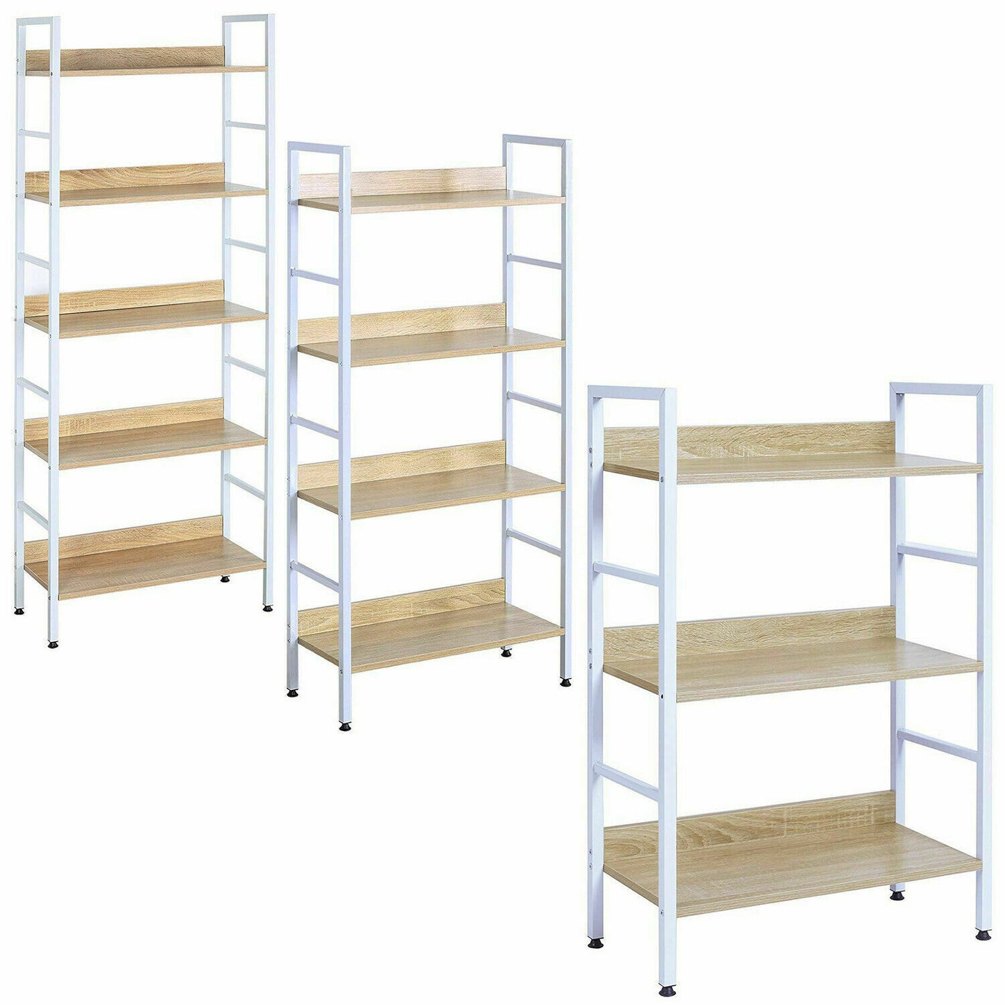 3/4/5 Tier Ladder Shelf Storage Shelving Unit Bookcase Corner Rack Display Stand