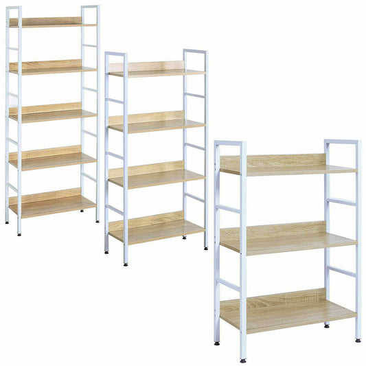 3/4/5 Tier Ladder Shelf Storage Shelving Unit Bookcase Corner Rack Display Stand