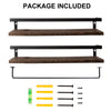 2 Tiers Rustic Wall Floating Shelf kitchen bathroom Wooden Storage Shelving Unit