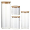 Set of 4 Glass Jar Borosilicate Storage Container Food Rice Pasta Jars 4.8L All