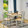 Compact Solid Wood Dining Table and 4 Chairs Set Home Kitchen Furniture 4 Colors