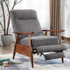 Manual Wing Back Fireside Grey Fabric Recliner Armchair Sofa Lounge Chair Seat