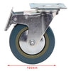 Set of 4 Heavy Duty 100mm Trollry Rubber Swivel Castor Wheel Caster Brake 600KG