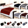 Tartan Check Polar Fleece Throw Blanket Picnic Beach Park Travel 120cm x 150cm