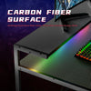 LED RGB Gaming Desk PC Computer Table Carbon Fibre Metal Racing Office Writing