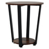 2-Tier Wooden Coffee Table Retro Industrial Style Round Side Desk Living Room UK