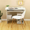 White Compact Computer Desk PC Laptop Table Keyboard Tray Storage Book Shelves