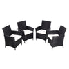Black Rattan Bistro Set Garden Table Chair Patio Outdoor Conservatory Furniture