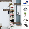 11 Tier Shoe Rack 360° Rotating Entryway Shoe Storage Shelf Organizer W/ 2 Hooks