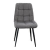 2 Grey Velvet Dining Chairs Dining Room Restaurant Metal Legs Padded Modern