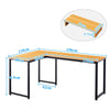 L-shaped Corner Computer Desk Office Workstation Metal Leg Home Table&Stand MDF
