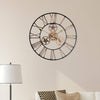 INDOOR OUTDOOR LARGE GARDEN WALL CLOCK ROMAN NUMERALS GIANT OPEN FACE METAL 60CM