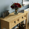 Corona Console Table 2 Drawer Mexican Solid Waxed Pine Side Unit Furniture