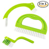 3Pcs Tile Grout Cleaner Brush Scrubber Clean Bathroom Surfaces Tub Tile Interior