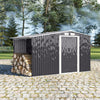 Garden Shed Storage Yard Wood Store Door Metal Roof Building Tool Firewood Box
