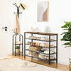 Wooden Coat Stand Hat Umbrella Floor Standing Rack Clothes Hanger Hooks