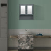 Bathroom Wall Cabinet Storage MDF Cupboard with Mirror Shelves Cupboard Grey