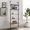 Industrial 5-Tier Storage Shelves Ladder Bookshelf Metal Frame Bookcase Display