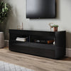 Black 120cm TV Stand Cabinet Unit High Gloss 2 Door Sideboard with LED Lights