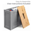 Bathroom Tidy Box Grey Bamboo Toilet Roll Cleaning Bottle Storage Unit Christow