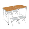KITCHEN DINING GARDEN OUTDOOR PICNIC CAMPING FOLDING PORTABLE 4 CHAIR TABLE SET